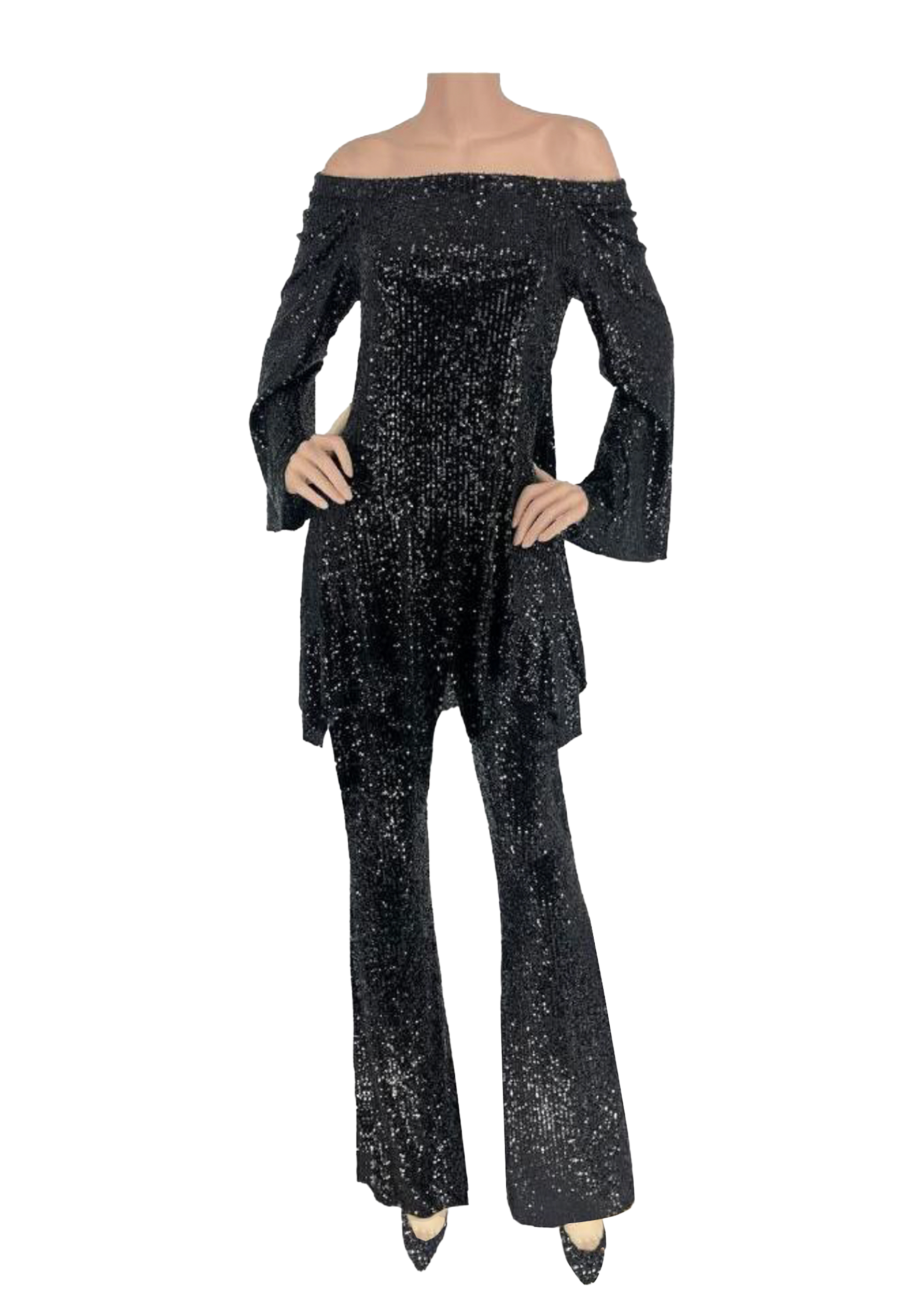 Black Liquid Sequin LSB5 LSP1 - Sara Mique Evening Wear