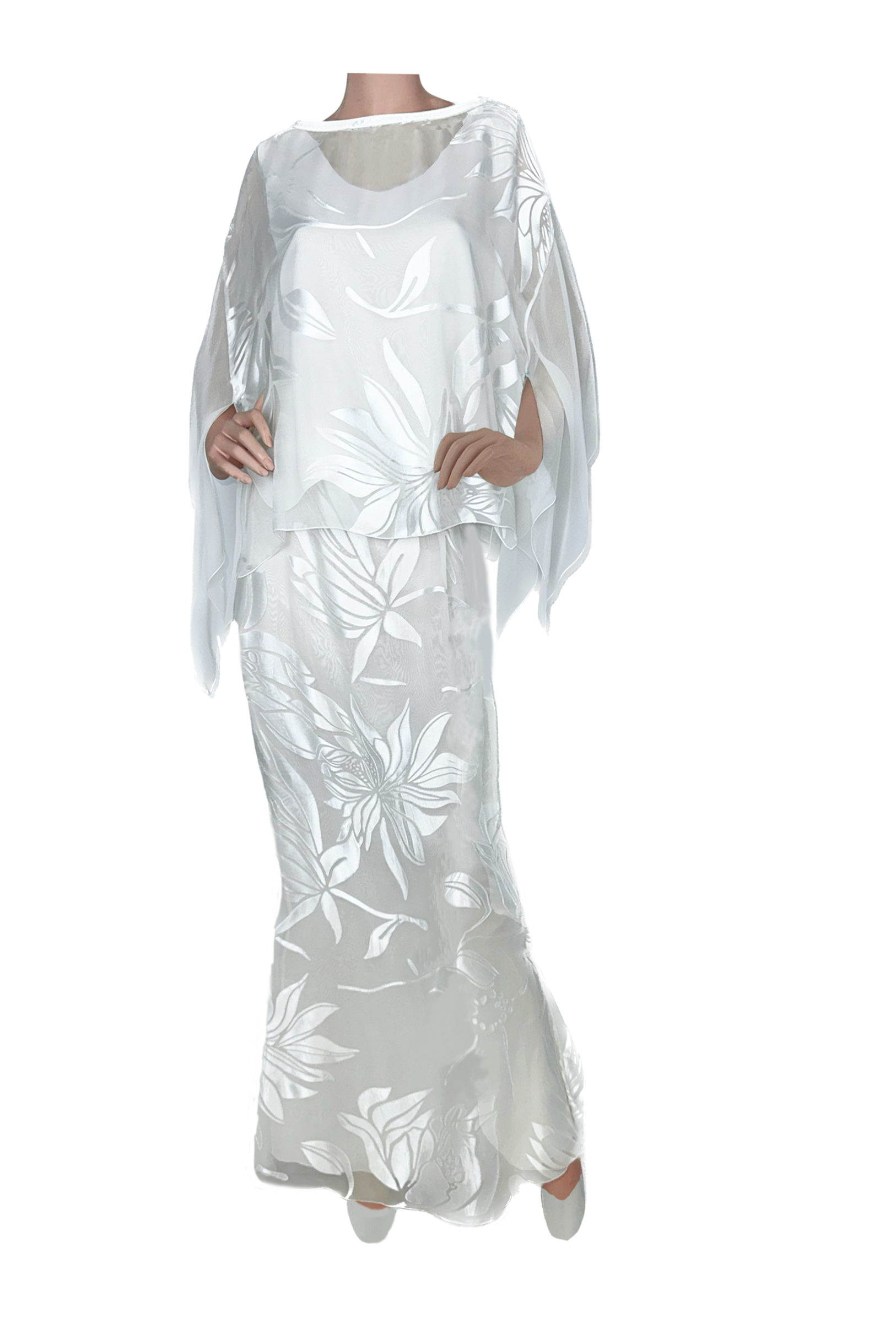 Devore White K1803H S1805H - Sara Mique Evening Wear