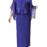 Silk Devore Kimono Top, Silk Camisole & Silk Plisse Skirt - K1803/S1503 - Sara Mique Evening Wear