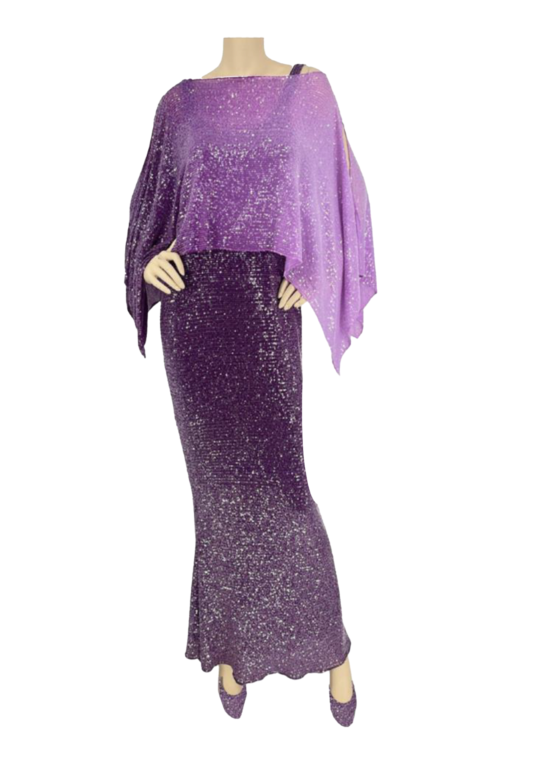 Violet Ombre Liquid Sequin Dress LSFloat2OM LSD3 - Sara Mique Evening Wear