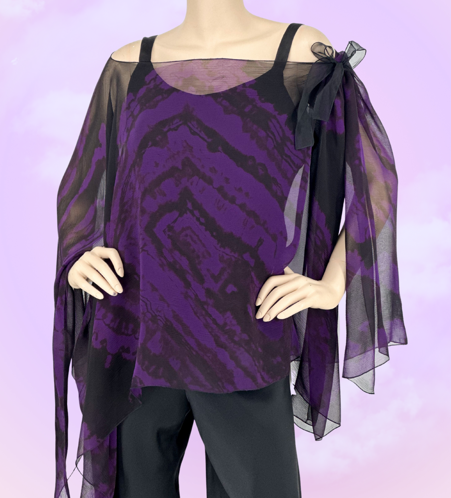 Float 600OM with Organza Tie - Sara Mique Evening Wear