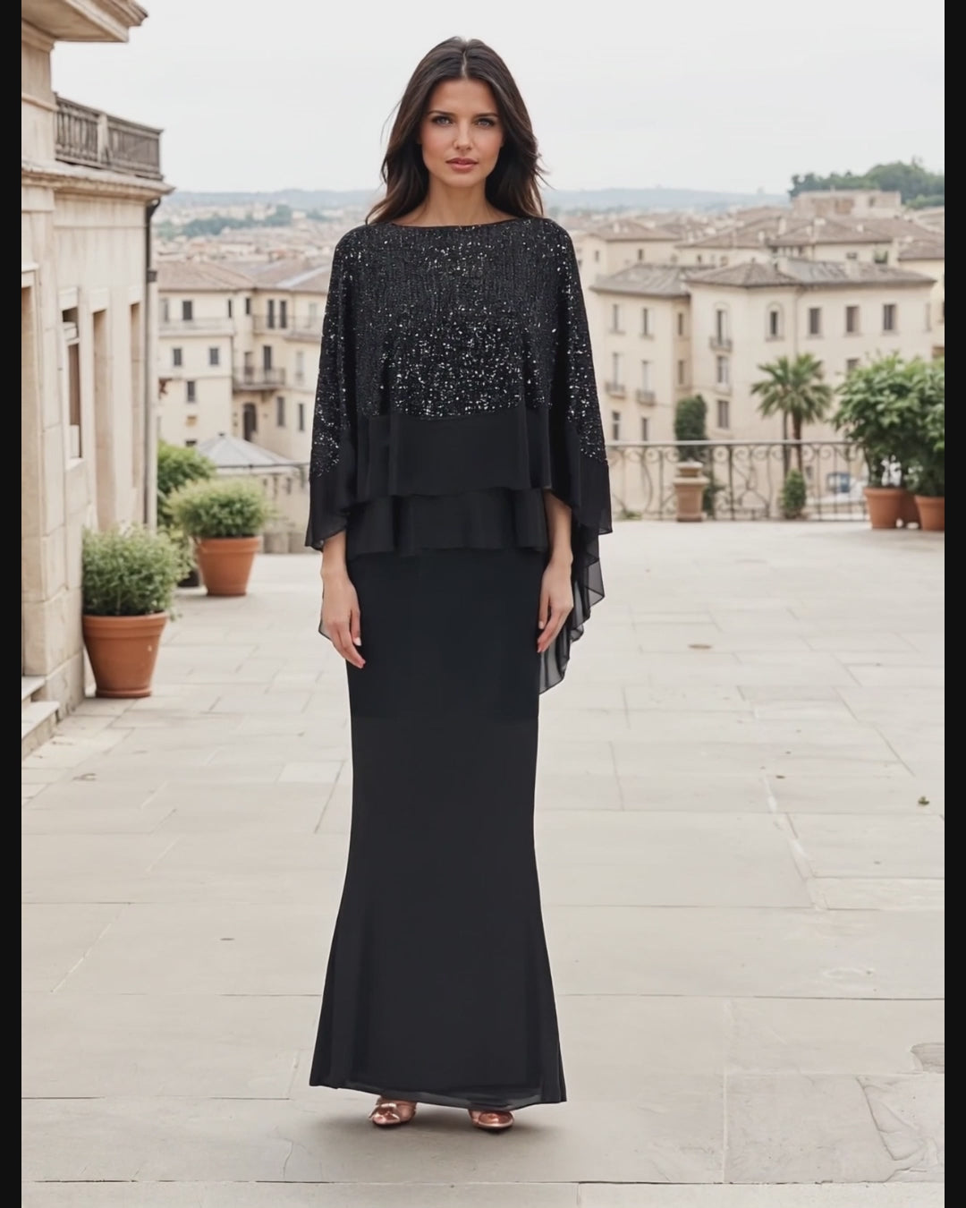 Video of Woman on Balcony Featuring Three Best Selling Sara Mique Styles 