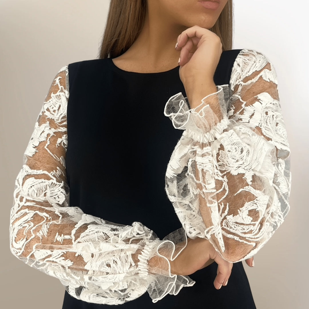 Poet Sleeve Top B866 - Sara Mique Evening Wear