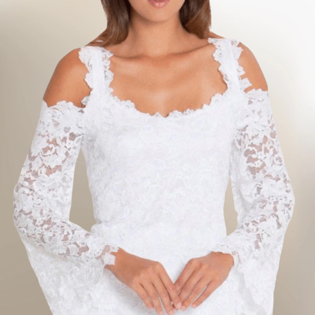 French Rose Lace Top - Sara Mique Evening Wear