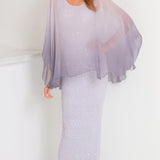 Silk Sequin Pucker Blouse with Overlay. Paired With Sequin Pucker Skirt - B1520 OMSC/S1530SC - Sara Mique Evening Wear