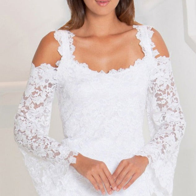 French Rose Lace Top - Use Code home50off at checkout - Sara Mique Evening Wear