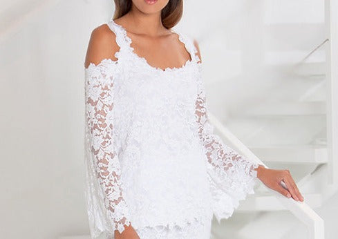 French Rose Lace Top - Use Code home50off at checkout - Sara Mique Evening Wear