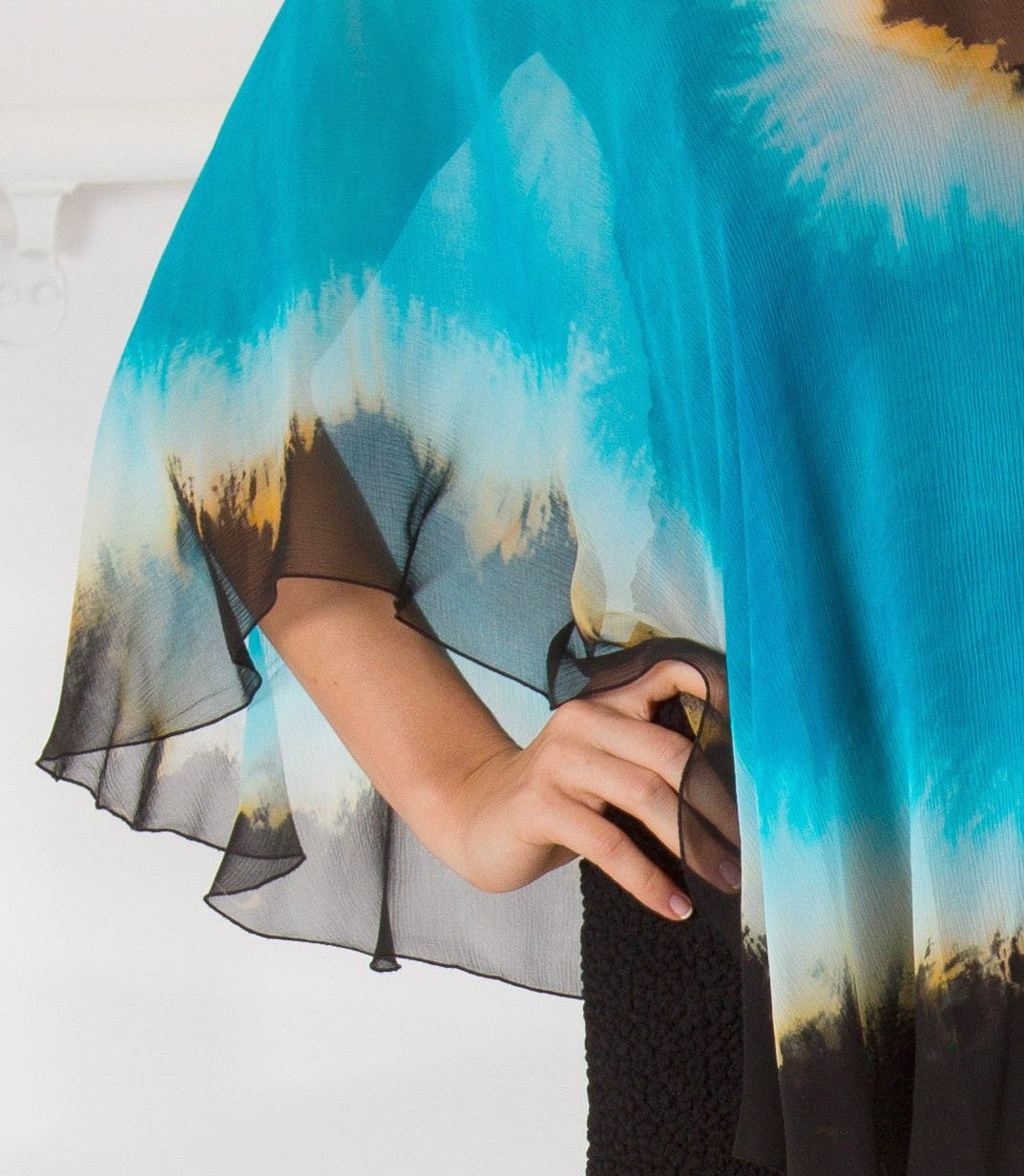 Blue Green/ Moon Rocks Float 6MR - Sara Mique Evening Wear