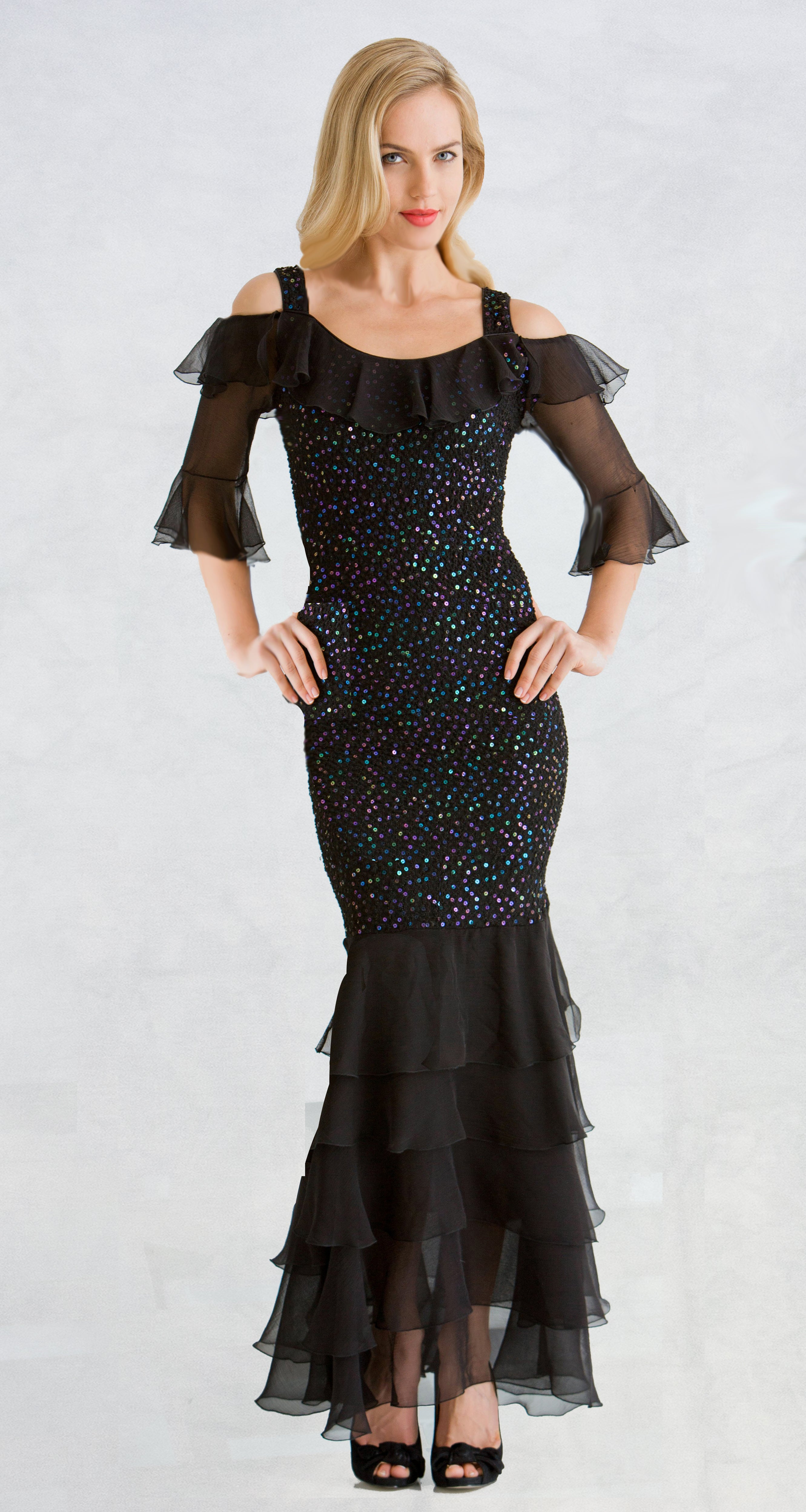 Shimmering Beauty D1560SC - Sara Mique Evening Wear