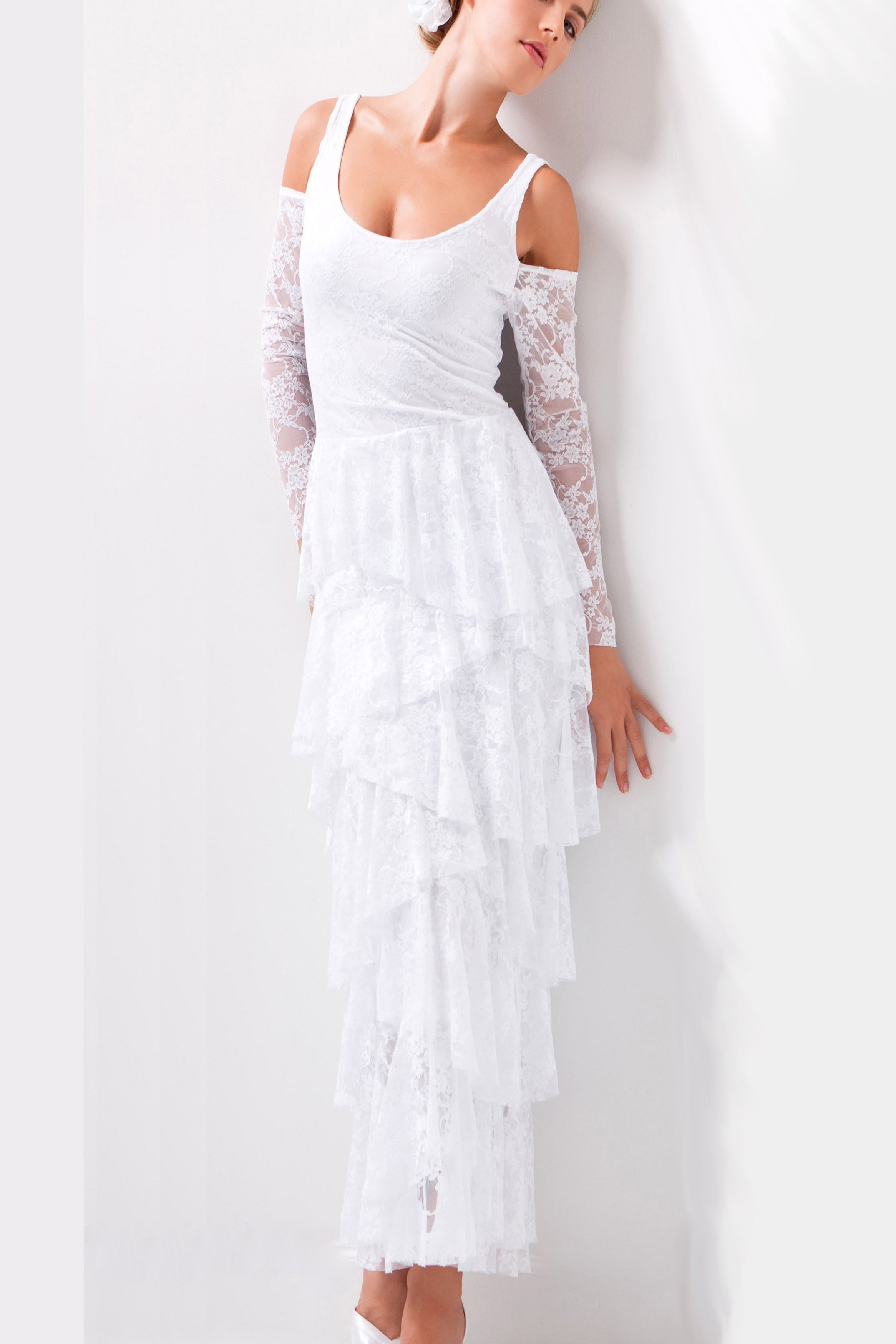 Full Length Stretch Lace Dress - DSL106 - Sara Mique Evening Wear