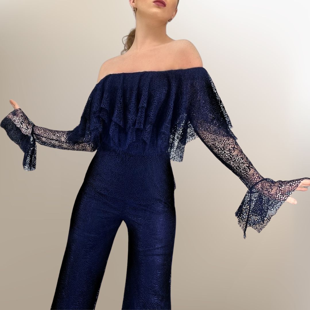 Fishnet Off The Shoulder Blouse FNB3 - Sara Mique Evening Wear