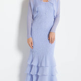 Silk Plisse'/ Sequin Pucker Dress/ Silk Plisse' Jacket - J1559/D1598SC - Sara Mique Evening Wear
