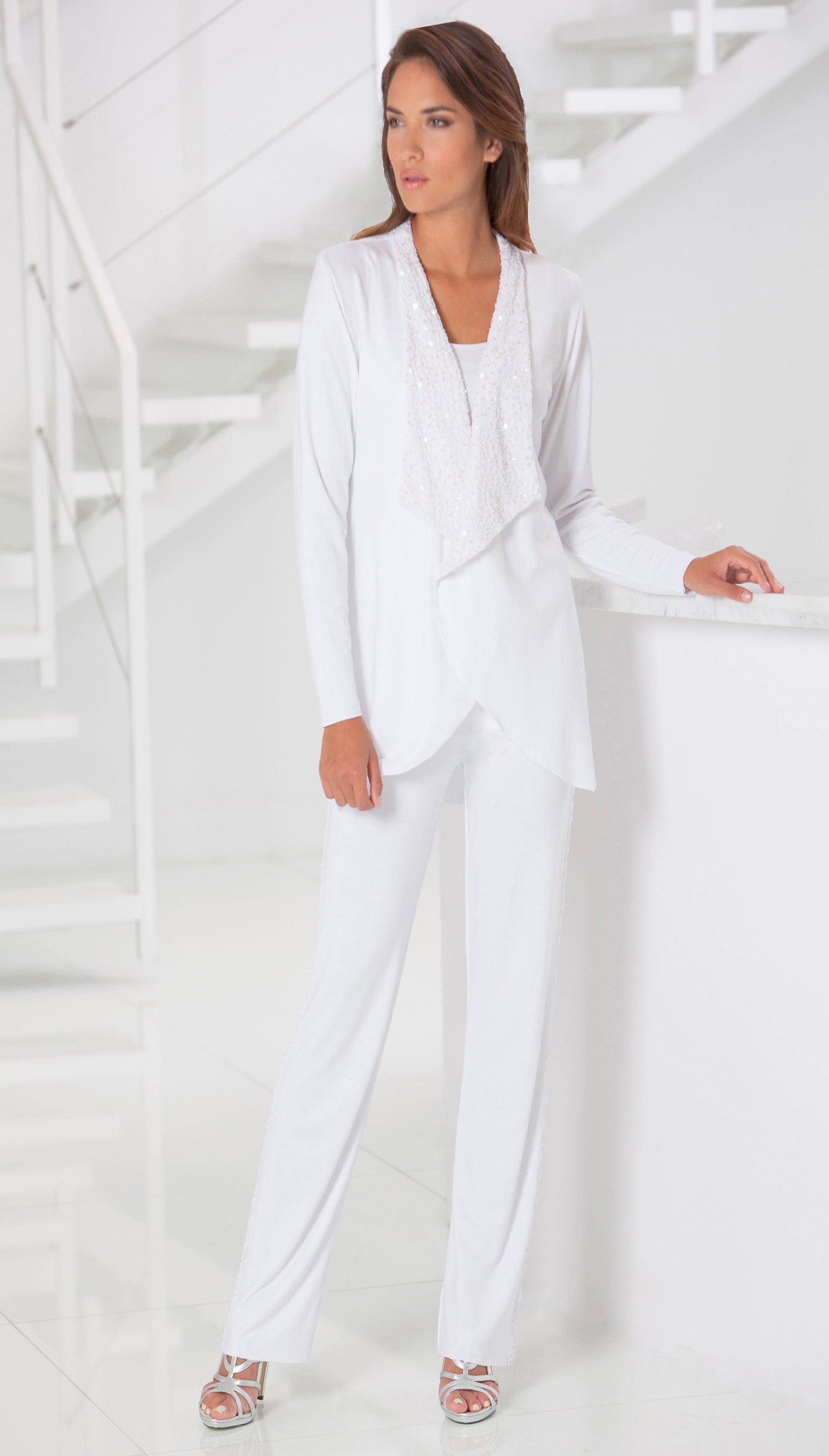 White Tuxedo Suit - J800 / C801 / P805 - Sara Mique Evening Wear
