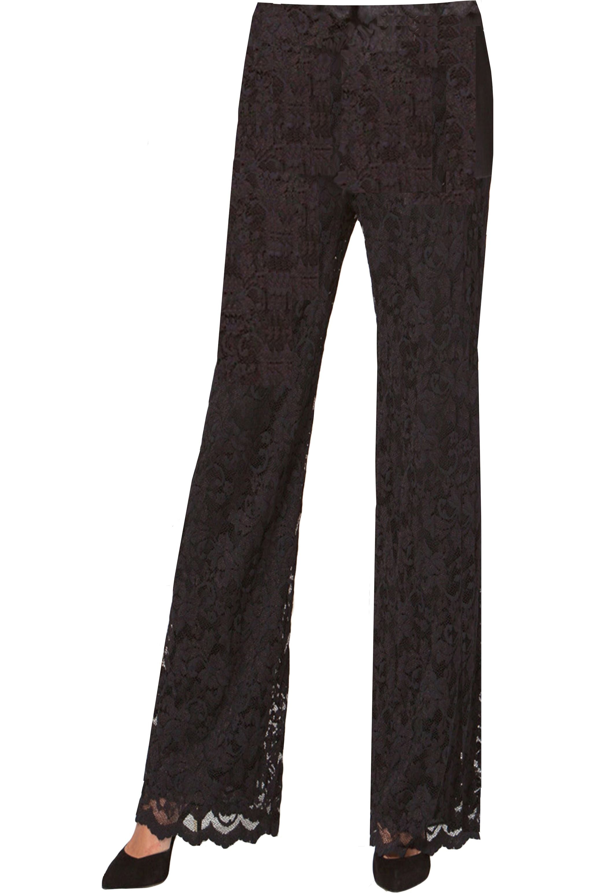 French Rose Lace Classic Pant - P600 - Sara Mique Evening Wear