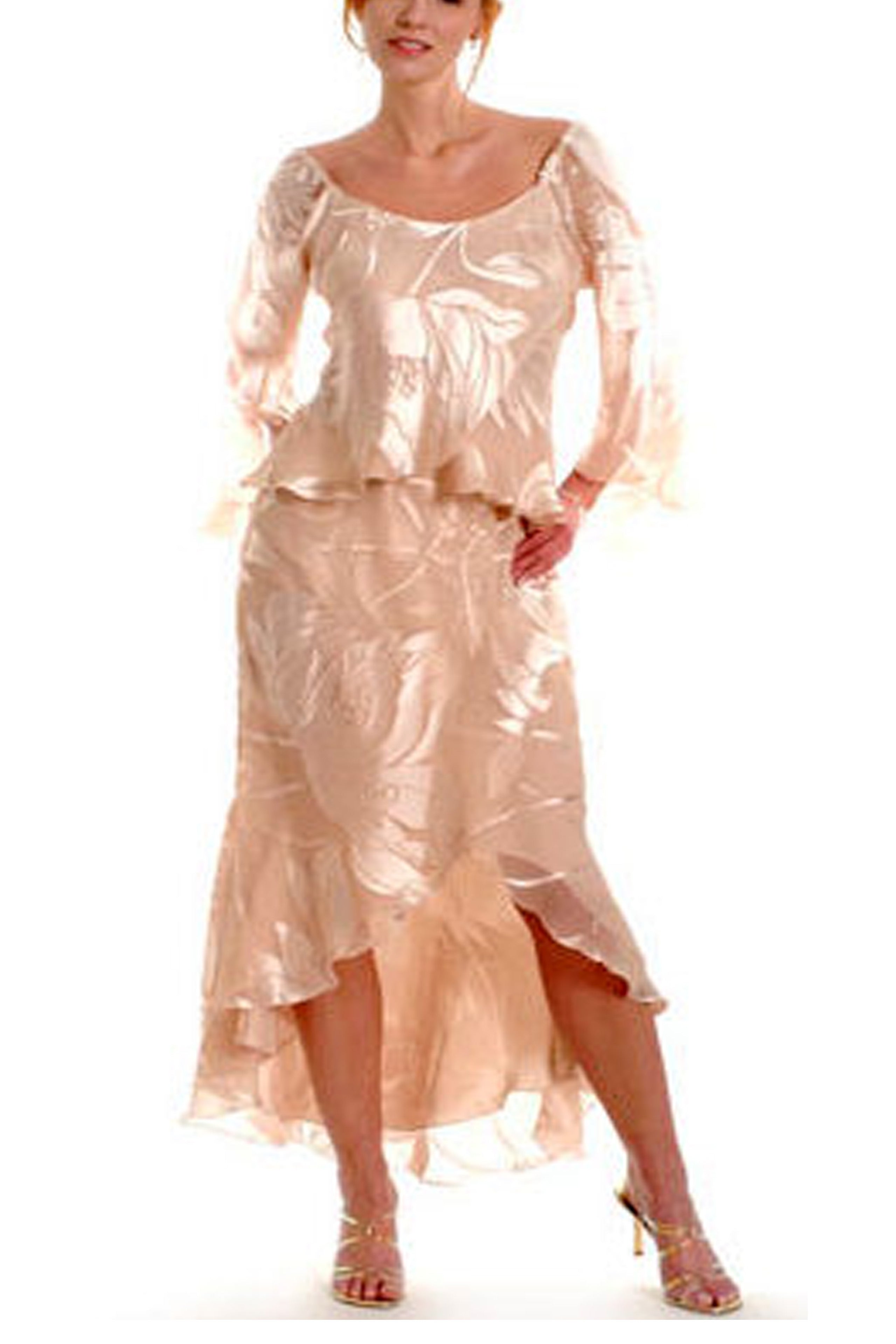 B1830H2 / S1801H Beautiful Devore Burn-Out Set - Sara Mique Evening Wear