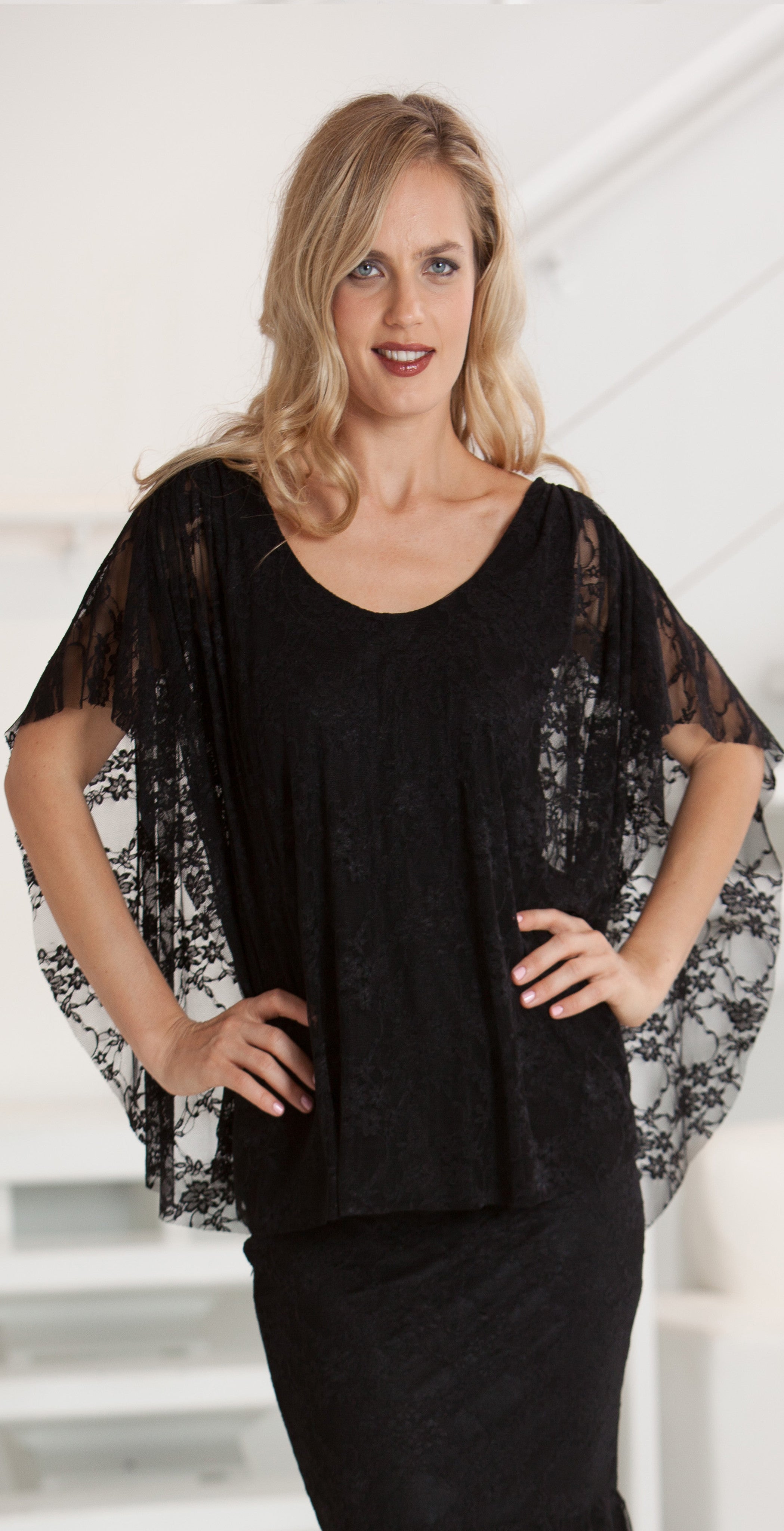 Stretch Lace top  - BSL12 ( Skirt BSL3 Sold Separately) - Sara Mique Evening Wear