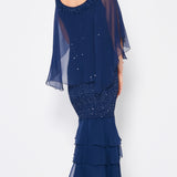 Layers of Silk Plisse' & SequinPlisse' Float8SC / D1598SC - Sara Mique Evening Wear