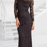 French Lace Dress - D647 - Sara Mique Evening Wear