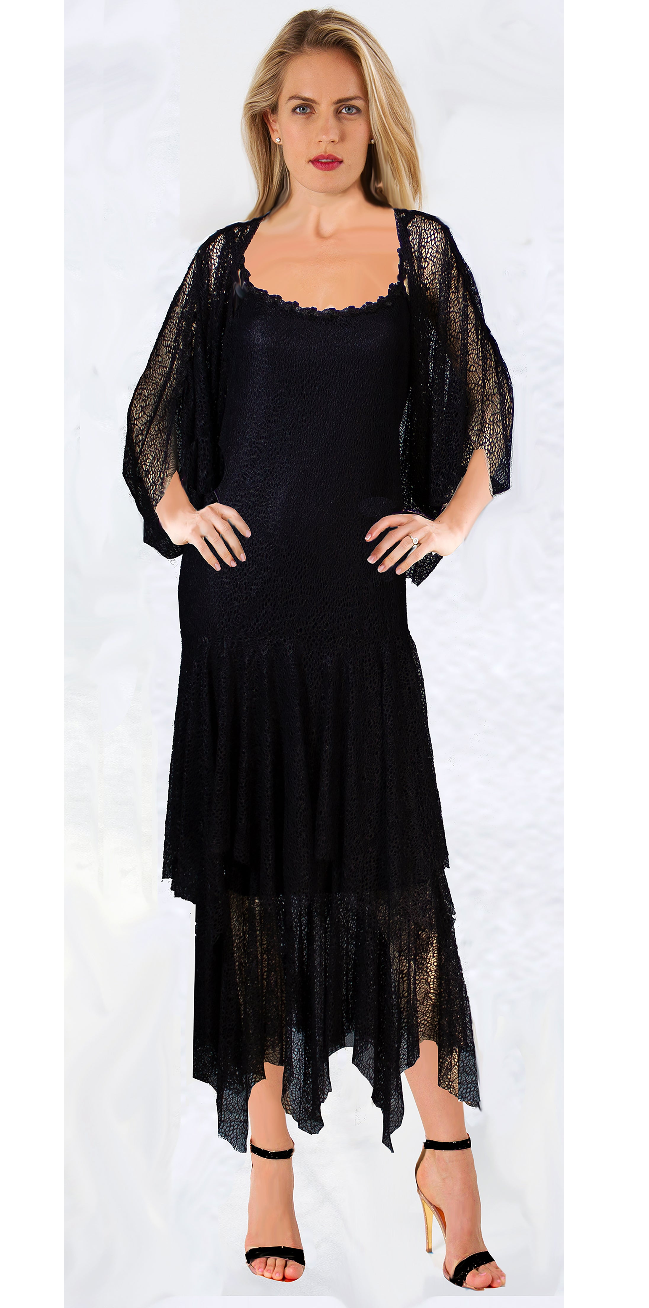 Fabulous Fishnet Lace  FND6 - Sara Mique Evening Wear