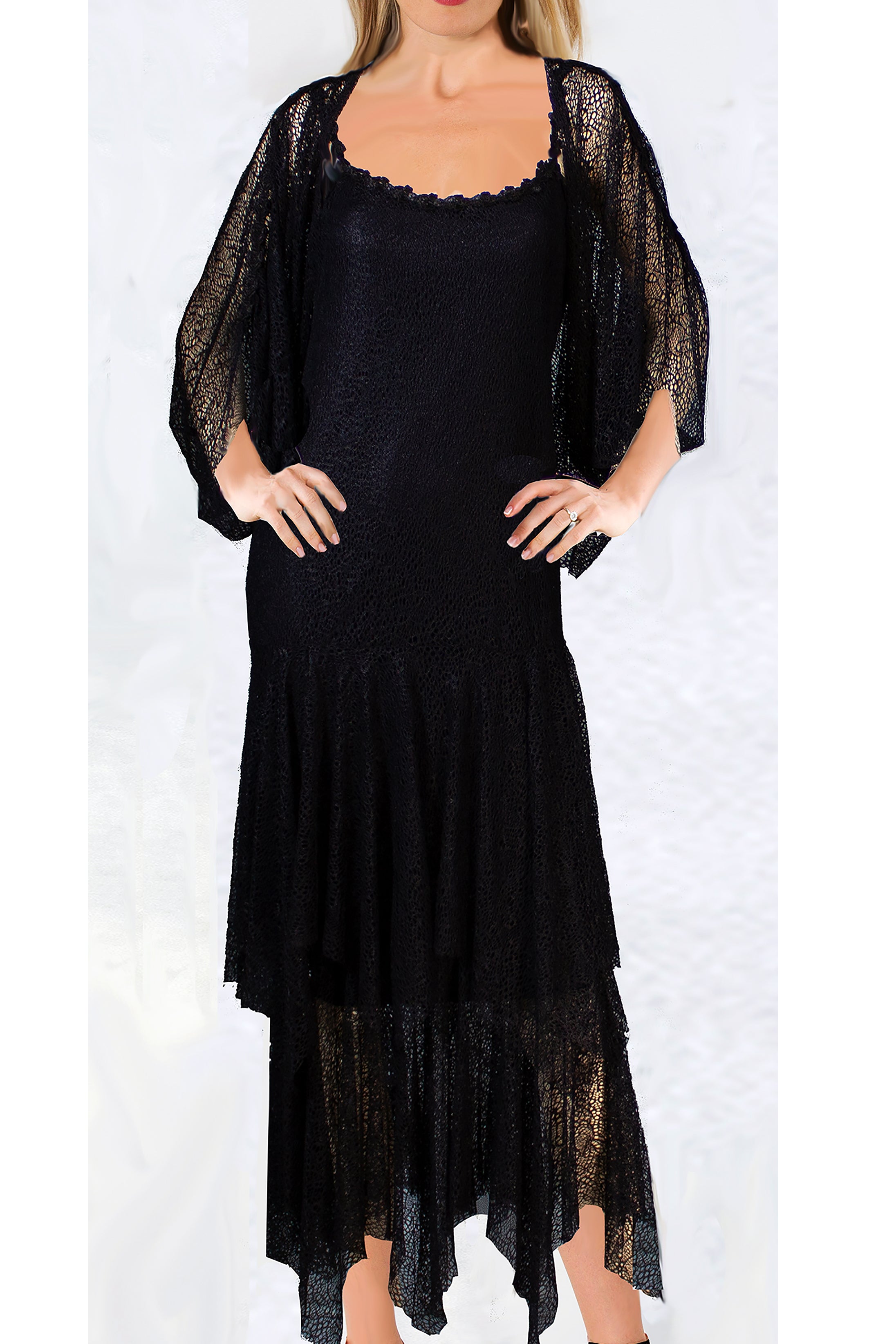 Fabulous Fishnet Lace  FND6 - Sara Mique Evening Wear